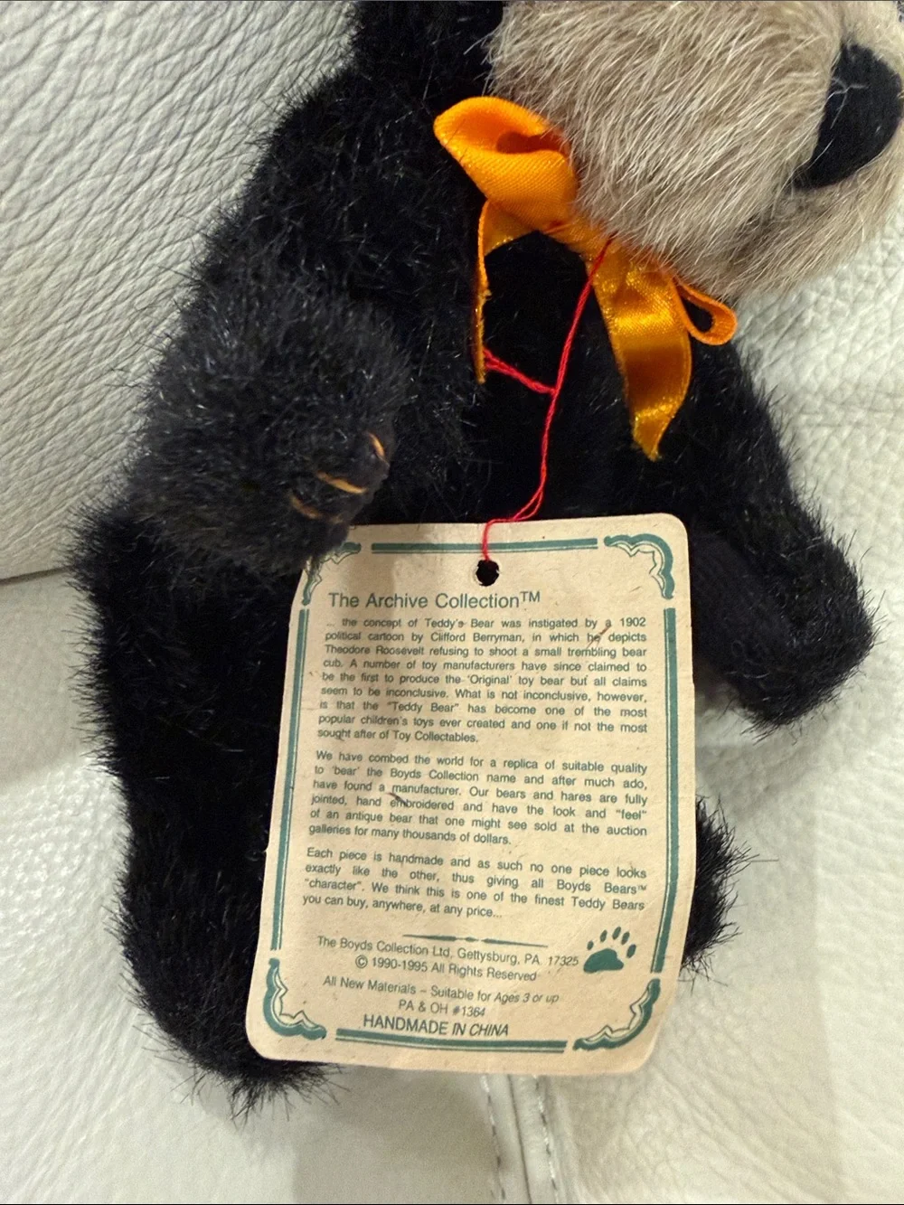 Boyd’s Bears Plush Bear Bat Halloween Costume Stuffed Animal with Orange Bow -